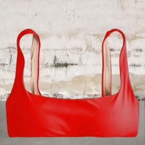 J. Crew NWT Heritage Scoop Neck Bikini Top Womens Red Small
